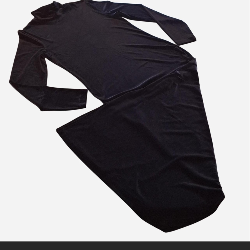 Ralph Lauren, black velvet maxi dress, long sleeves, cowl neck.Size medium.